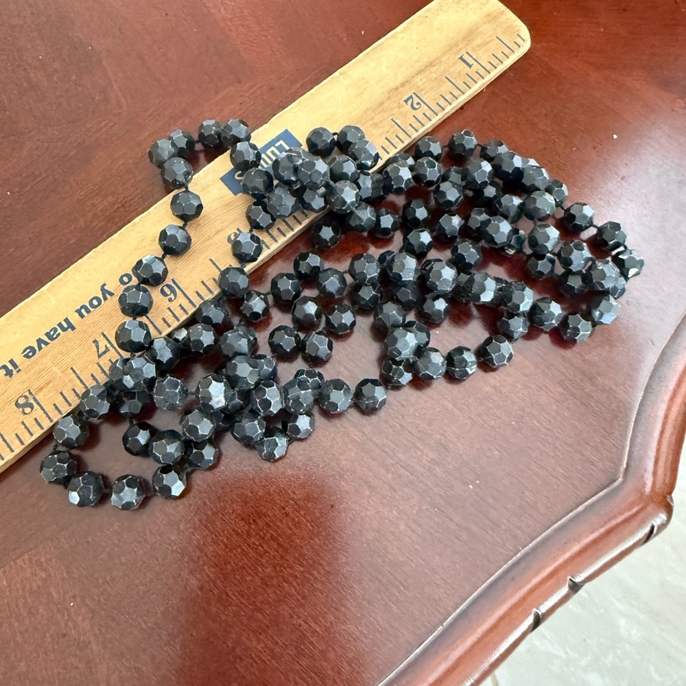 Vintage Super Long Black Necklace